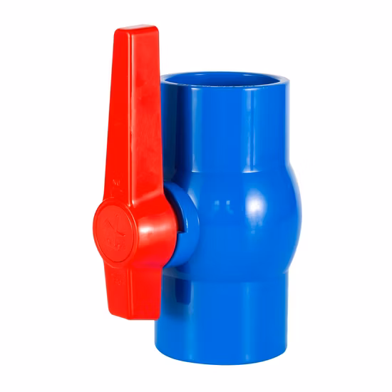 Valvola a sfera in PVC di colore blu da 110 mm per l'irrigazione